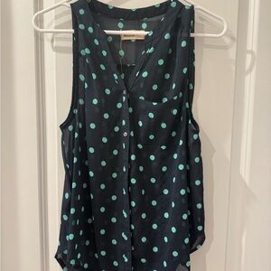 Hollister Navy Polka Dot Sleeveless Blouse